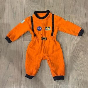 Orange Infant Space Suit Romper with Patches